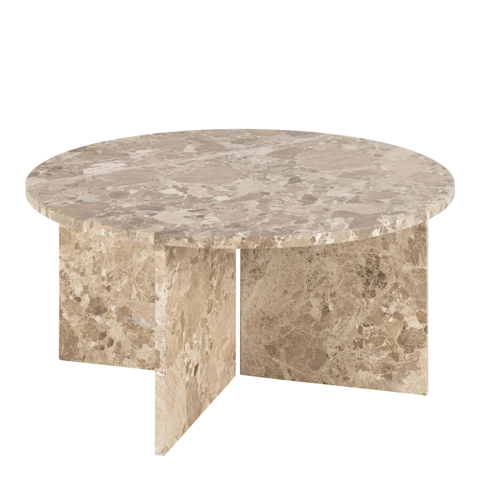 image 1 of Vega Round Coffee Table in Brown Marble
