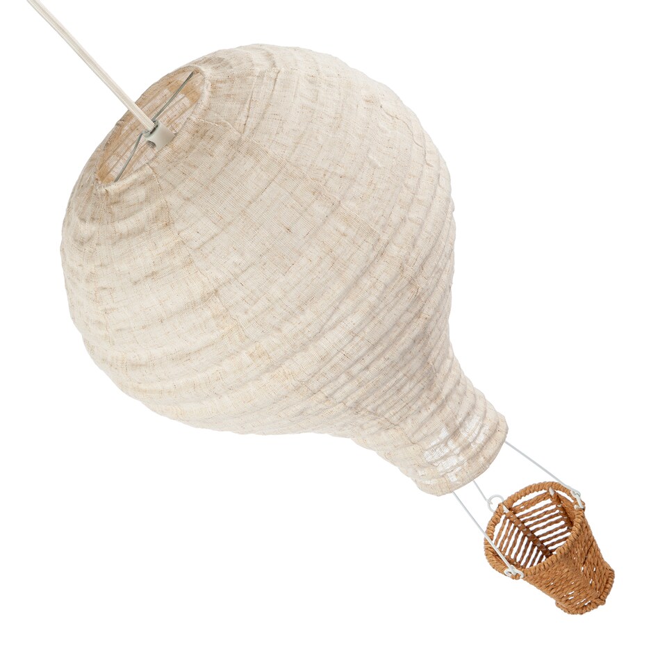 image 1 of Modern Hot Air Balloon Oatmeal Linen Easy Fit Pendant Lighting Shade