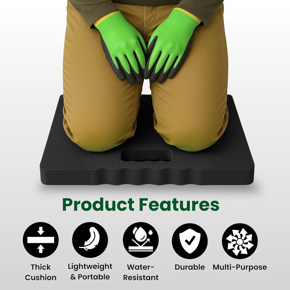 image 1 of Kneeling Pad 2-Pack - Thick High-Density Foam, Waterproof Garden and Exercise Knee Pads | Green | Green | 2