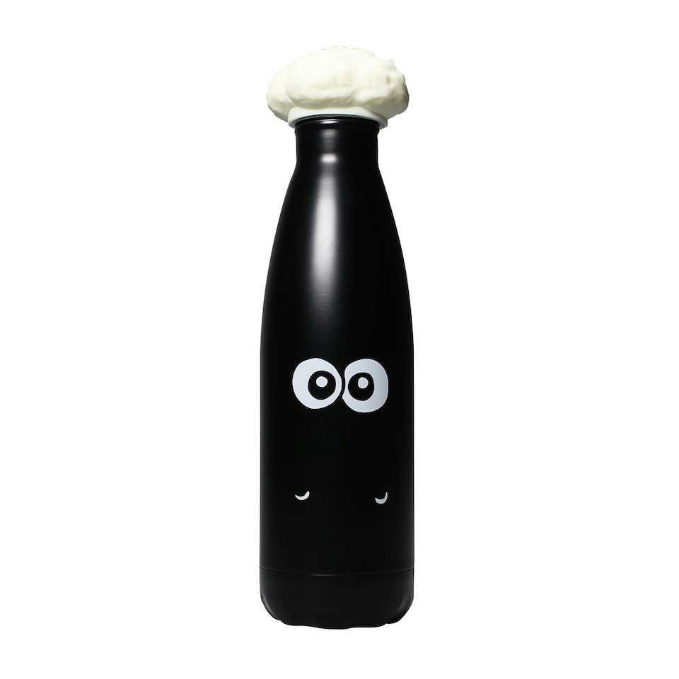 image 1 of Water Bottle Metal (500ml) 3D Lid - Wallace & Gromit (Shaun)