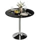 image 1 of HOMCOM Round Bar Table, Dining Table with Tempered Glass Top and Steel Frame