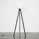 image 2 of ValueLights Modern Black Wood Tripod Floor Lamp With White Shade