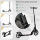 image 6 of HOMCOM Teens Adult Kick Scooter Fold Adjust 14+ w/ Rear Dual Brake System Black | Black | Black