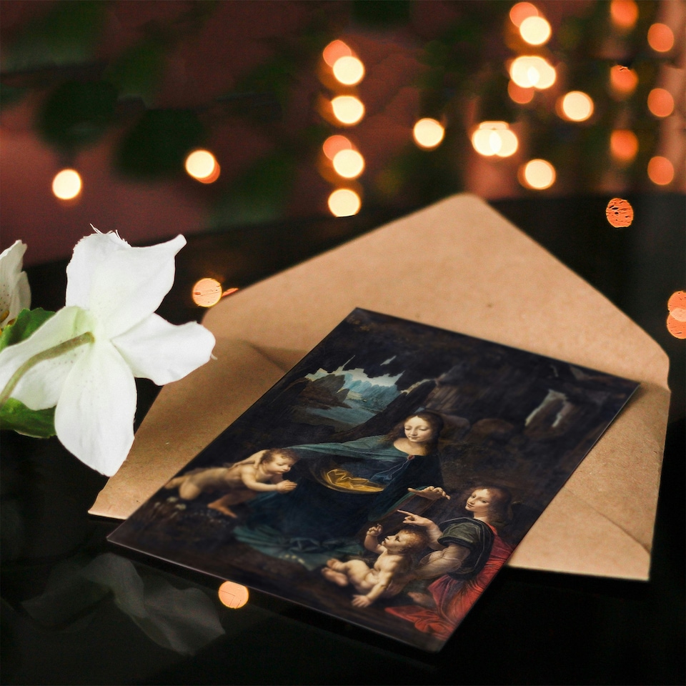 image 1 of Leonardo da Vinci Art Card The Virgin of the Rocks
