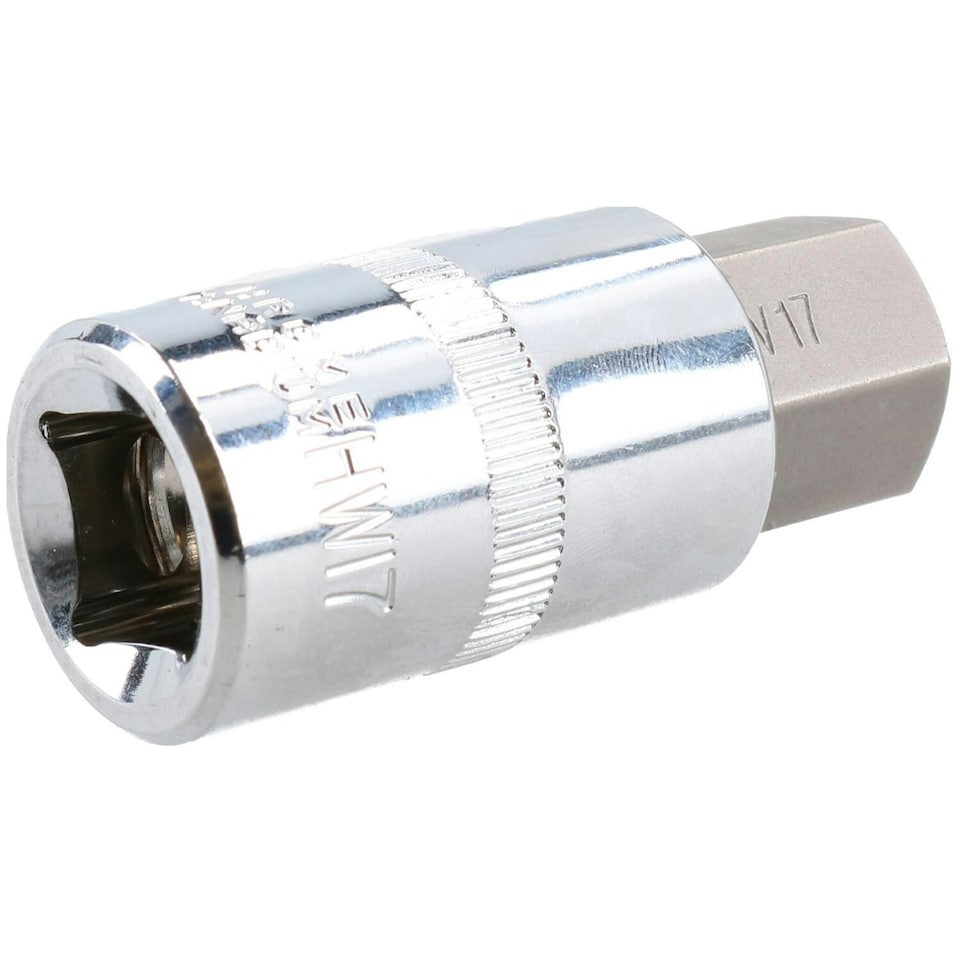 image 1 of 17mm Hex Bit Metric Allen Socket Male 1/2" Drive 55mm Length Strengthened Tip