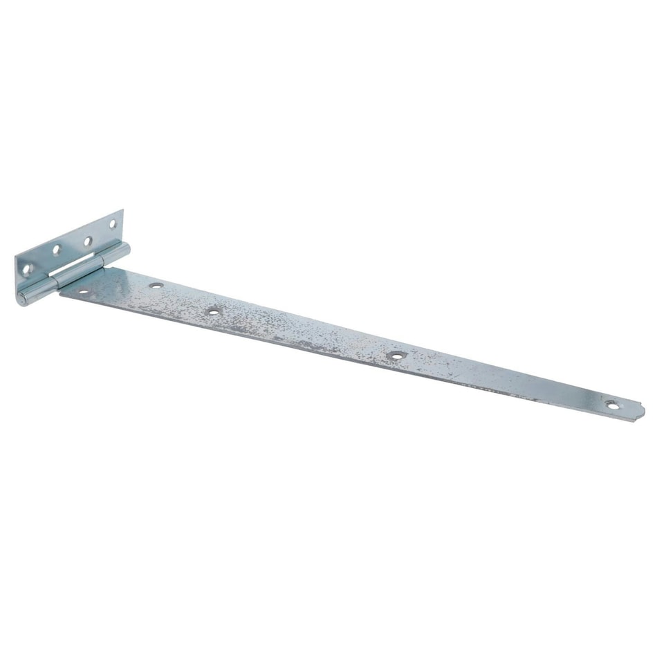image 1 of 16in / 400mm Heavy Duty T Tee Hinges For Shed + Garden Gates Zinc Plated 4pc Silver