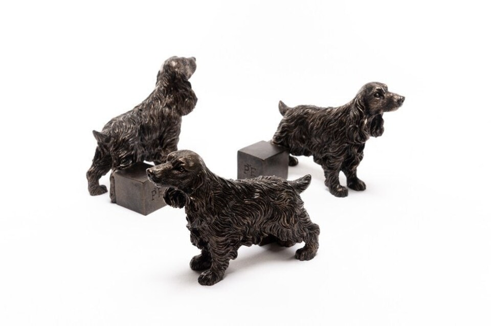 image 1 of Cocker Spaniel Plant Pot Feet - Set of 3 - L6 x W11 x H8.5 cm | Grey