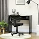 image 2 of HOMCOM Computer Desk Writing Table Study Workstation Storage Black Wood Grain