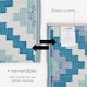 image 5 of Homescapes Outdoor Rug Luxury Waterproof Reversible Recycled, For Garden, Mia Aztec Blue | 120 x 180 cm