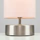 image 2 of ValueLights Satin Touch Dimmer Bedside Table Lamp With Pink Cylinder Light Shade