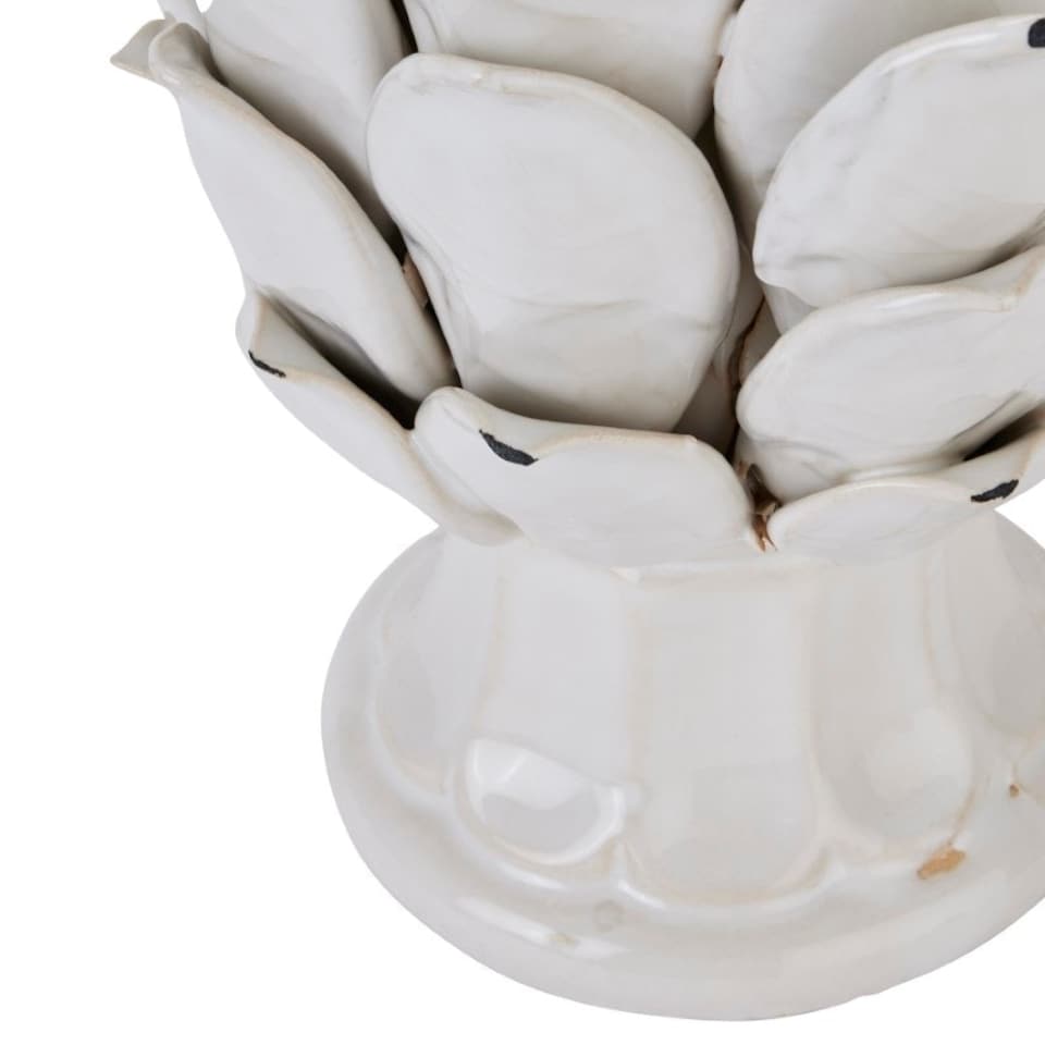 image 1 of Large Ivory Chianti Artichoke - Ceramic - L19 x W19 x H36 cm - White