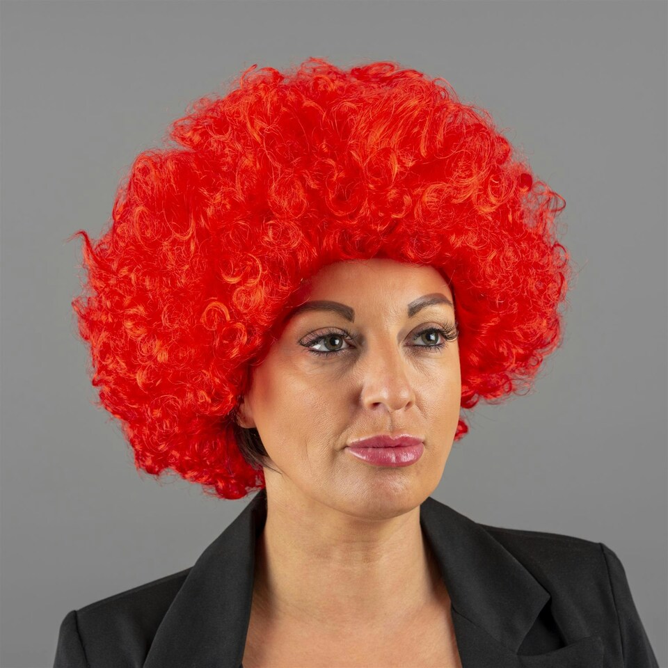 image 1 of Red Afro Wig Multi