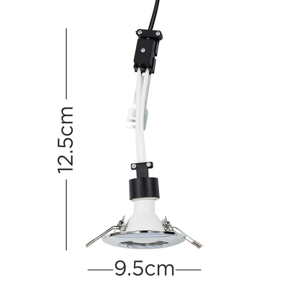 image 1 of ValueLights Downlight Fixed Chrome Ceiling Light Fitting Single Pack