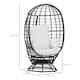 image 5 of Outsunny Swivel Egg Chair, Garden Rattan Swivel Chair with Thickened Cushion and Pillow, 150 KG Capacity for Indoor Outdoor, Balcony, Patio, Black