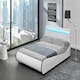 image 3 of Orion LED Lights Headboard Gaming Style White/Black Faux Leather Bed Frame (Double) | White | White | Double