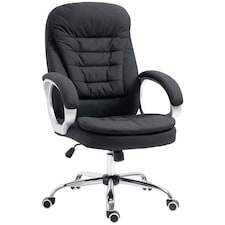 HOMCOM Office Chair Computer Chair Executive Office Chair with Height Adjustable, Comfortable Desk Chair for Home Office Fabric Black