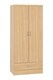 image 1 of Nevada 2 Door 1 Drawer Wardrobe - L52 x W78 x H182.5 cm - Sonoma Oak Effect | Brown | Sonoma Oak
