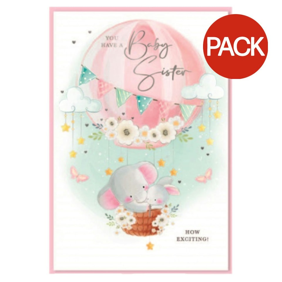 image 1 of Simon Elvin You Have A Baby Sister Birthday Greetings Card (Pack of 6) - Multicoloured - One Size