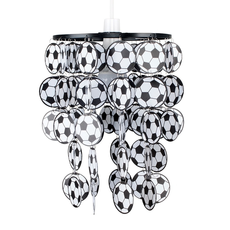 image 1 of ValueLights Children's Black And White Football Ceiling Pendant Shade | Black