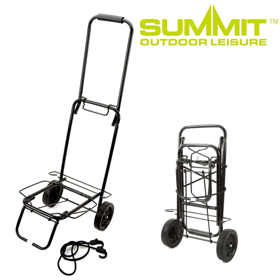 image 1 of vfm-estore Festival Travel Trolley - Lightweight Foldable Cart, Max 50kg, Black