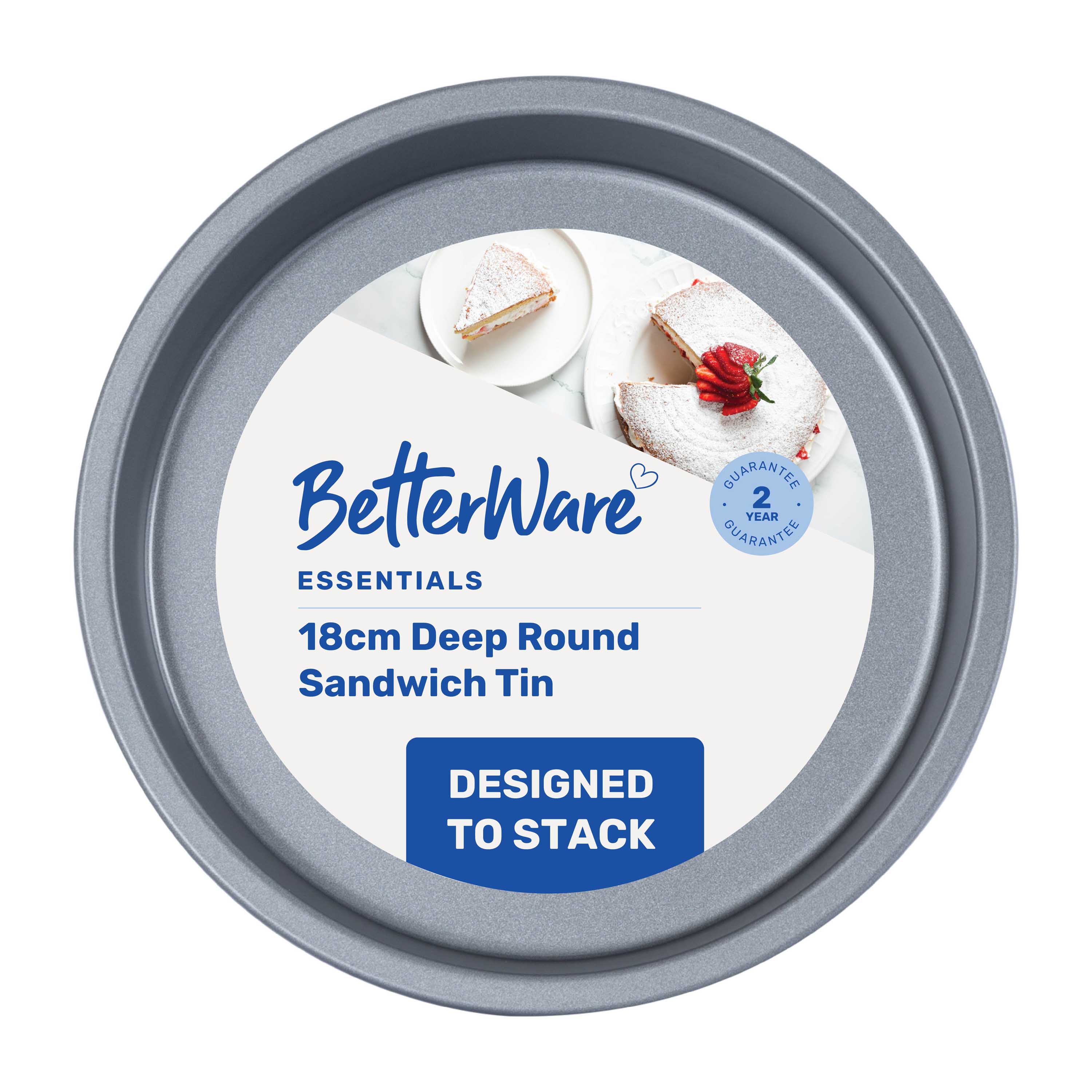 Betterware Essentials 18cm Non-Stick Sandwich Tin in Silver