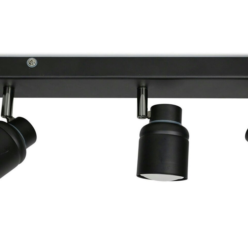 image 1 of ValueLights Benton Black IP44 Bar Bathroom Ceiling Light Black