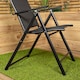 image 5 of Set of 2 Outdoor Garden Patio Multi Position Reclining Folding Chair in Black Black