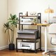 image 2 of HOMCOM 4-Tier Mobile Printer Stand with Power Outlets for Home Office Brown