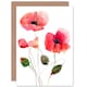 image 1 of Red Poppies Poppy Flower Simple Floral Watercolour Art Card