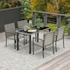 image 2 of Outsunny Rattan Garden Furniture for 4, Dining Table and Chairs, Mixed Grey