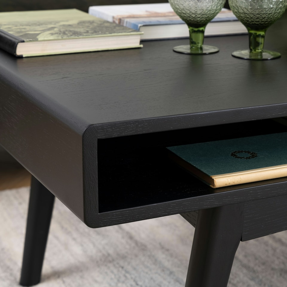 image 1 of Marte Coffee Table with Open Shelf in Black