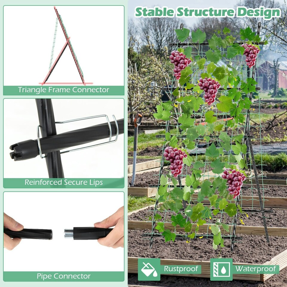 image 1 of COSTWAY 190 cm Tall Garden Trellis Vertical Plant Support