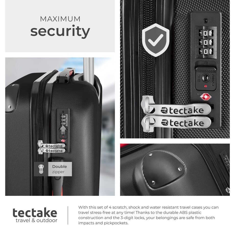 image 1 of Suitcase Set Pucci - 3 suitcases, beauty case, robust, hard-shell ABS plastic | Black | black | 1