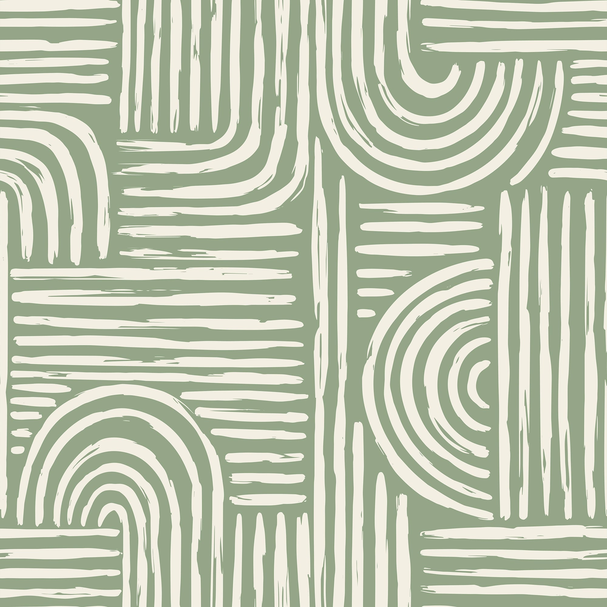 Api Rafiea Raffia Curves Wallpaper in Cream on Pistachio | Green | Dark Green ...