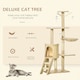 image 2 of PawHut Cat Tree for Indoor Cats, 135cm Scratching Post Climbing Tower, Beige