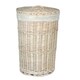 image 3 of Set of 2 Round White Wash Laundry Basket with a White Lining | White | White