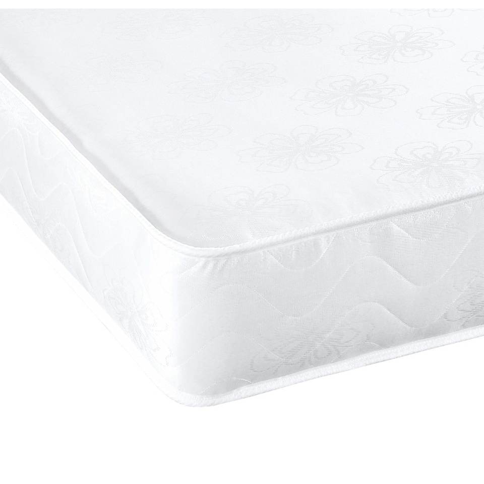 image 1 of Daisy Dual-Sided Sprung Mattress - 18cm Deep Breathable Damask Fabric | White | Single