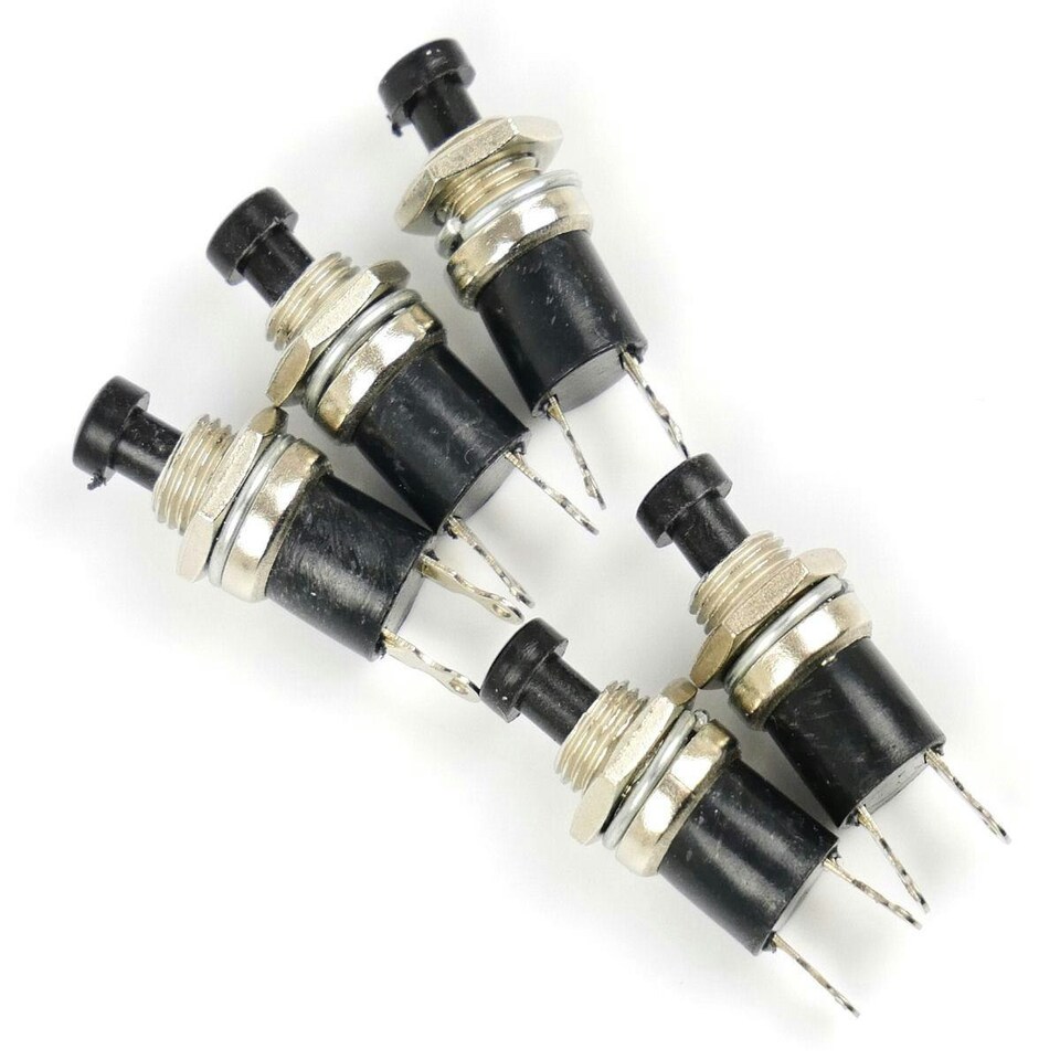 image 1 of Gaugemaster Electric Black Push to Make Switches (5)