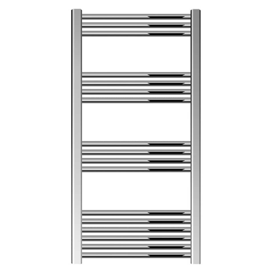image 1 of Straight Heated Towel Rail Radiator, 403W, 600 x 1100mm, Chrome | Silver | Chrome