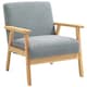 image 1 of HOMCOM Accent Chair with Wood Frame Wide Seat Cashmere Armchair Grey