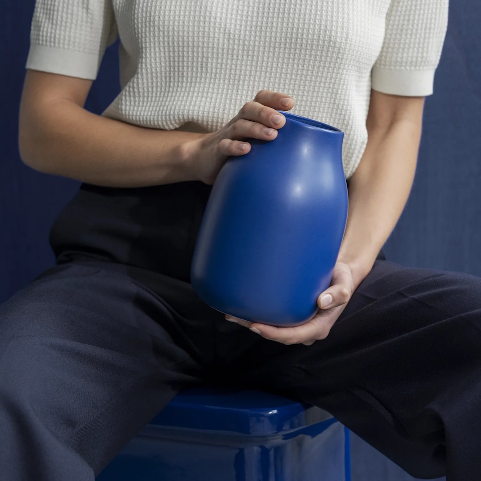 image 1 of Blomus Colora Ceramic Vase S Mazarine Blue