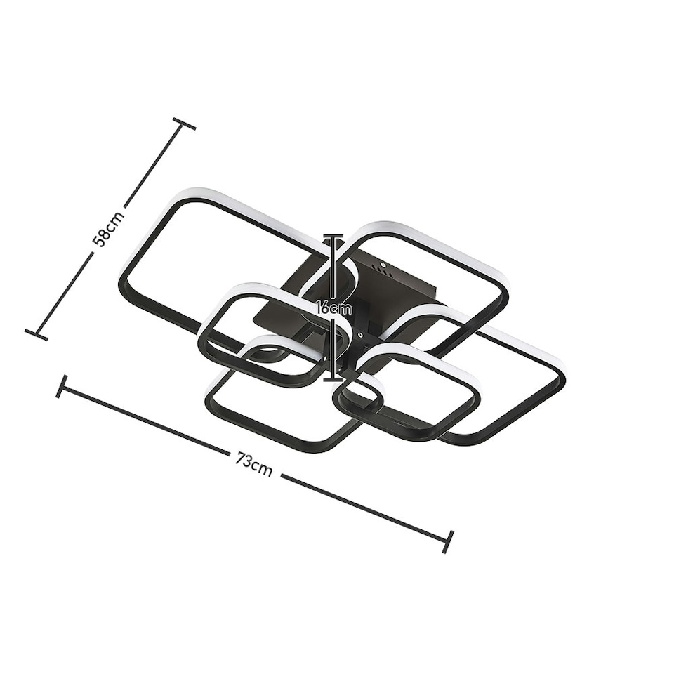 image 1 of Living and Home LED Energy-efficient Semi Flush Ceiling Light - Black