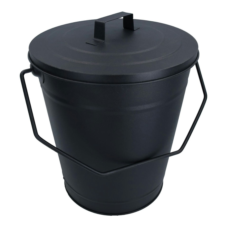 image 1 of Coal Bucket With Lid & 5" Shovel Metal Ash Tidy Bin Coal Carrier Fire Log Burner