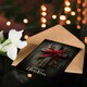 image 4 of Christmas Card Wooden Cross With Pine Holly and Red Bow