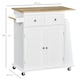 image 3 of Kitchen Island Storage Cabinet Rolling Trolley with Wood Top, 3-Tier Spice Rack