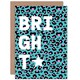 image 1 of Purple Words Bright Leopard Quote Card