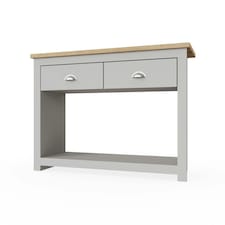 Lisbon 2 Drawer Console Table Grey & Oak