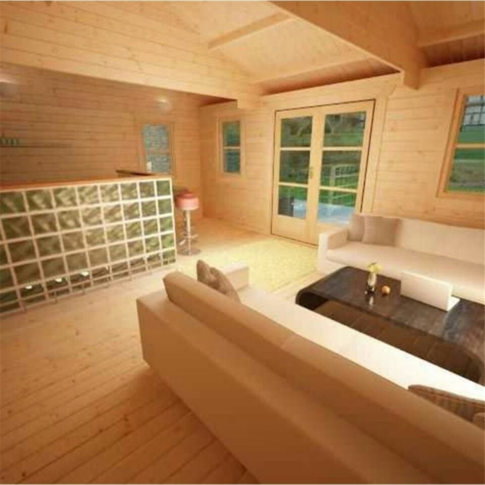 image 1 of 20ft x 18ft (6.09m x 5.49m) Neville 44mm Wooden Log Cabin (19mm Tongue and Groove Floor and Roof) (20 x 18) (20x18)