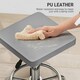 image 7 of HOMCOM PU Leather Rolling Stool, Height Adjustable Salon Chair, Grey Grey | Grey