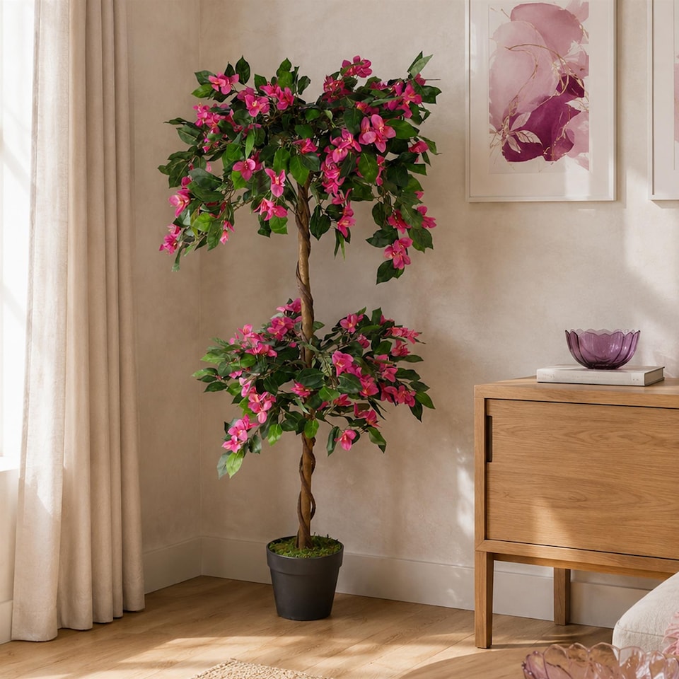 140cm EXTRA LARGE Artificial Flowering Rhododendron Bush Tree - Tesco ...